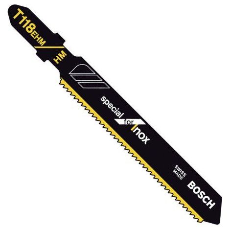 Blades Of Jigsaw For Stainless Steel, Cut Straight Thin, Ref. Bosch : T 118 Ehm, Quality Of Blade Of Saw Carbide, Length Total 83 Mm, Interval Of Tooths : 1,4 Mm