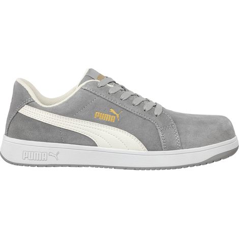Puma Iconic Wildleder Grau Low S1PL ESD FO HRO SR Arbeitsschuhe - 41 EU