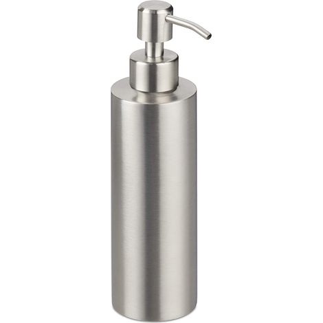 Distributeur de savon rechargeable en acier inoxydable brossé – 350 ml, finition argentée, design épuré et résistant (1/5)