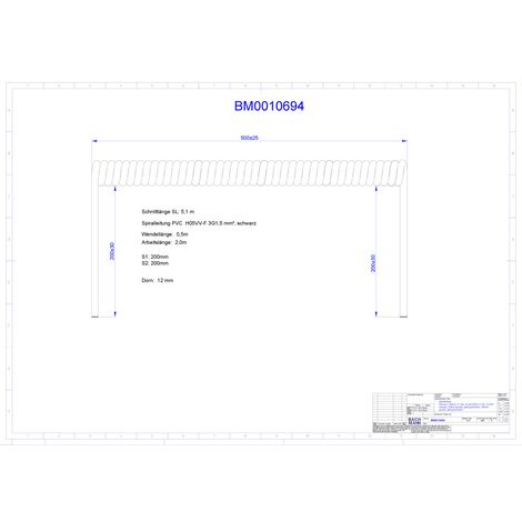 BACHMANN Cavo a spirale H05VV-F 3G1.5 sw taglio liscio, BM0010694