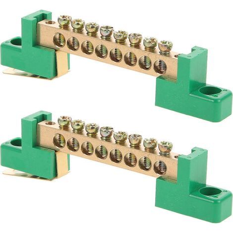 Erdungsleiste, elektrische Erdungsleiste, 8 Anschlüsse, Erdungsblock, Erdungsstab – 9,50 x 2,00 x 1,20 cm – Multi (1/3)
