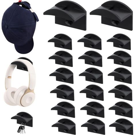 20 Crochet à Chapeau,Porte-chapeaux pour casquettes de Baseball Crochets à Chapeaux Supports Muraux pas de Perçage, Porte-casquettes Organisateur de Chapeaux pour Foulards (1/5)