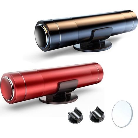 Martello di sicurezza - Accessori per auto - 2 articoli Martello di sicurezza - Rompivetro di emergenza e taglia cinture di sicurezza (nero e rosso) - Include un vetro di prova - 10x2 cm (1/5)