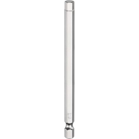 Embout de Tournevis à Tête Hexagonale 6.0mm Métrique Pointe Plate 1/4" Tige Hexagonale 100mm (4") Long Clé à Embout Magnétique Pour Perceuse à Vis, Douille Chromée (1/5)