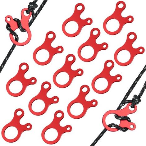 Tendicorda, 12 pezzi di tendicorda in lega di alluminio per campeggio, regolatore di corda per tiranti della tenda da campeggio, tendicorda per tenda per picnic, attività all'aperto, accessori per ten (1/5)