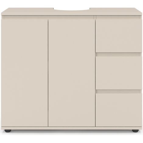 Mobiletto da bagno TOMI con armadietto e 3 cassetti beige