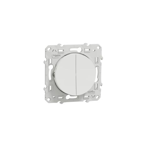 Schneider S520227 Odace - push button - 2 buttons + stop function for roller shutters - white