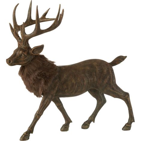 Statuette Déco Cerf "Imitation Fourrure" 39cm Marron (1/3)