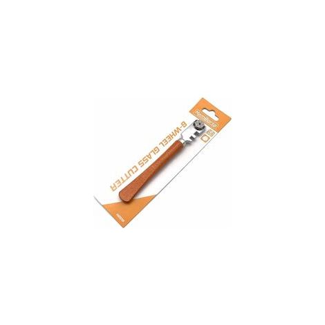 Coupe-verre professionnel à 6 roues en carbure de tungstène, poignée bois, coupe 2-6 mm – (1/5)