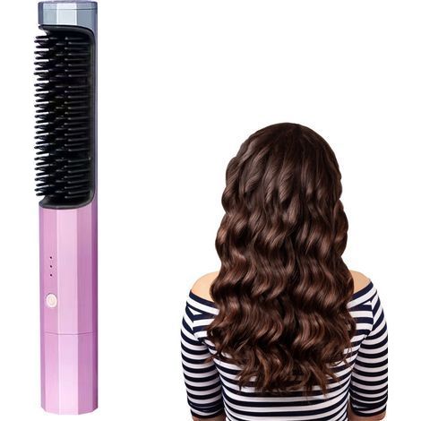 Lisseur 3 Températures avec Brosse pour Cheveux Secs et Mouillés - Protection Anti-Chaleur, Dégradé Violet (1/5)