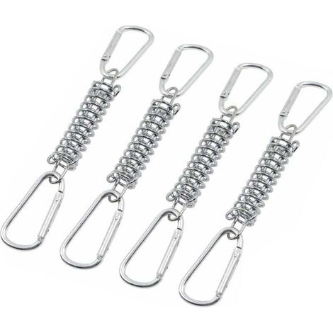 4 pièces tendeur à ressort pour auvent, fixation en acier inoxydable avec 4 ressorts hélicoïdaux et 8 mousquetons, pour tentes, auvents et camping (1/5)