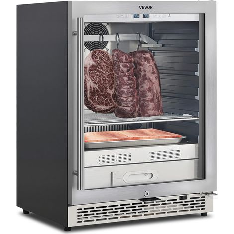 VEVOR Armadio per Stagionatura della Carne da 45 kg, Armadietto per Essiccazione della Carne con Controllo Preciso della Temperatura e dell'Umidità, Macchina per Stagionatura della Bovina per Cucina