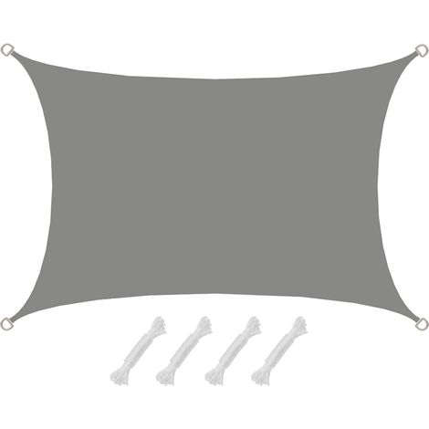 UPF50+Tenda da sole UV2x3 Rettangolo Poliestere Idrorepellente Protezione grigio