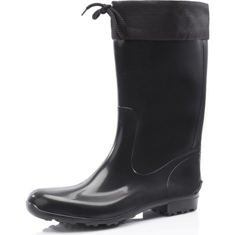 Ladeheid Gummistiefel Damen mit Stulpe Wasserdicht Regenstiefel für Jede Jahreszeit LA-968(Schwarz/Schwarz, 39 EU)
