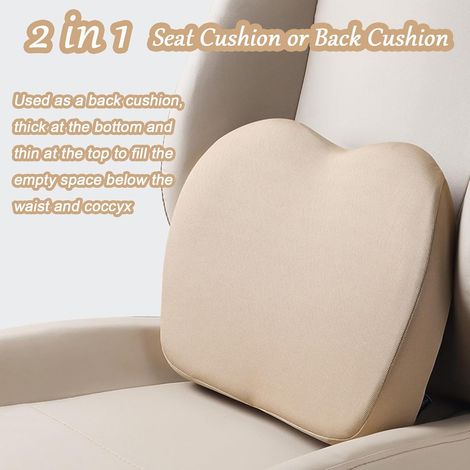 2-in-1-Fahrersitzkissen mit Lendenwirbelstütze, 9 cm dickes, weiches Memory-Schaum-Autositzkissen, ergonomisches und bequemes Polster für Pkw und Lkw, Schwarz (1/5)