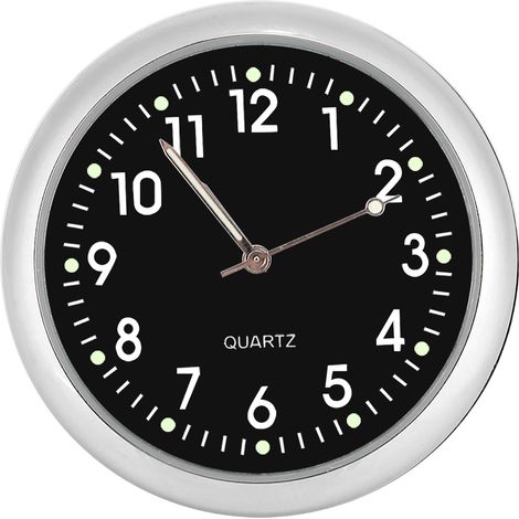Mini Horloge Quartz Voiture Numérique Aiguilles Lumière Nocturne Décoration (1/5)