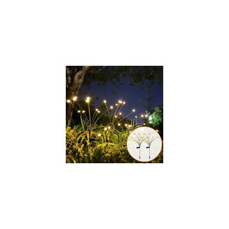 Lot de 2 lampes solaires d'extérieur Firefly, lampes solaires à LED Firefly Plug, lampes solaires Firefly, lampes solaires extérieures, lampes solaires de jardin - 10 perles LED (1/5)