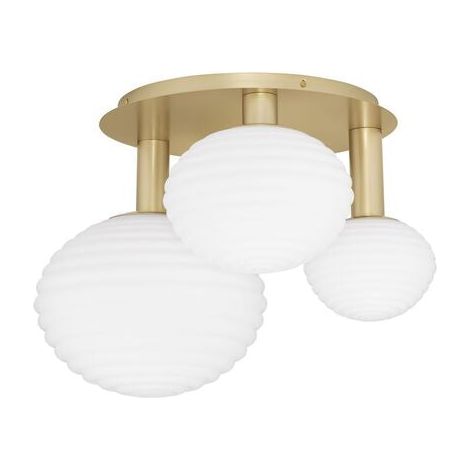 [NEUWERTIG] B-Ware Nova Luce Deckenleuchte Deckenlampe ALLEN Gold Weiß E27 LED 3-fach dimmbar Glas (1/2)