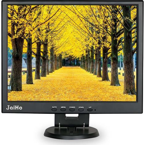 Écran 14 Pouces Moniteur HDMI 1024x768 4:3 Couleur Ecran LCD Sécurité Moniteur, Mini Écran avec VGA/HDMI/AV/BNC pour PC CCTV Vidéo Systeme de Camera Ordinateur, VESA (1/5)