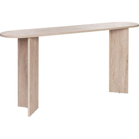 Console ovale effet travertin 150 cm - Malva