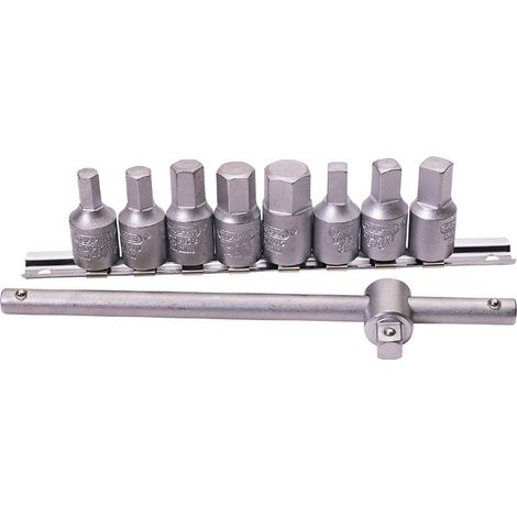 Draper 38329 10-Piece 3/8" Square Drive Drain Plug Key Set for Automotive and Machinery Maintenance