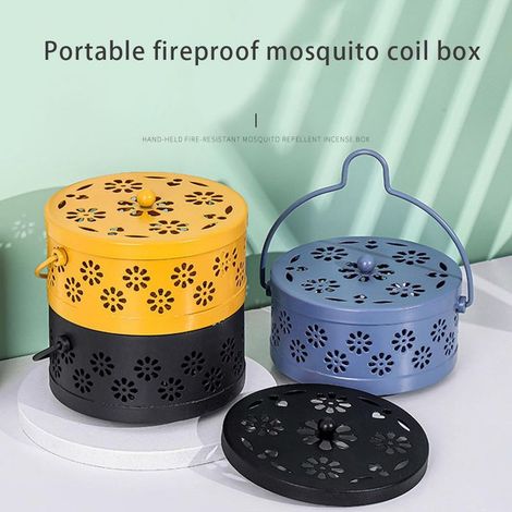 Porte-Savon à Répulsif Multifonctionnel [Produit Mosquito Coil Container] [Modèle Hollow] Bote En Fer De 6.1x3.3 Pouces Pour Bureau Salon Cuisine (1/4)
