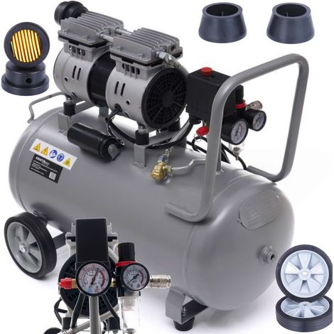 Compressore d'aria senza olio, 2 pistoni, 50 litri, 1500 W, 290 litri, silenzioso, nuovo