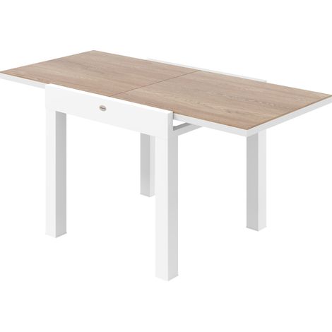 Table de Repas de Jardin Extensible 80-160 cm pour 4-6 Personnes, Blanc (1/5)