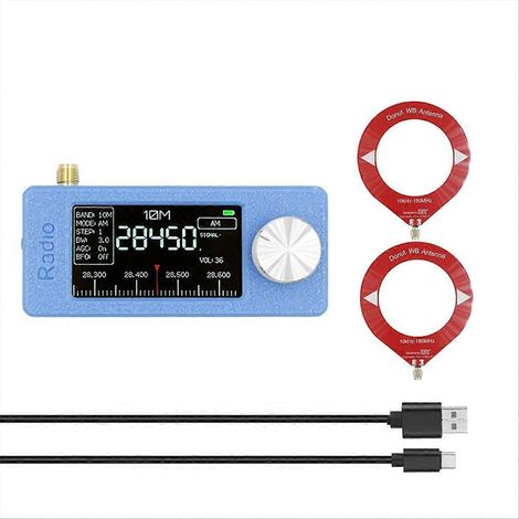 SI4732 Miniatur-Radioempfänger + 10 kHz - 180 MHz Rahmenantenne, AM/FM/HF/SW/MW/VHF tragbares Radio. (1/5)