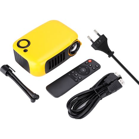 Projecteur Vidéo Portable Mini HD 480x320 pour Enfants, Alimentation 100-240V UE, Version Jaune (1/5)