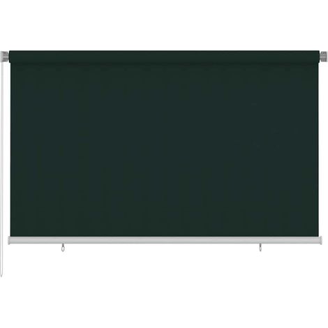Persiana enrollable de exterior 245(ancho)x140(alto)cm verde oscuro HDPE vidaXL