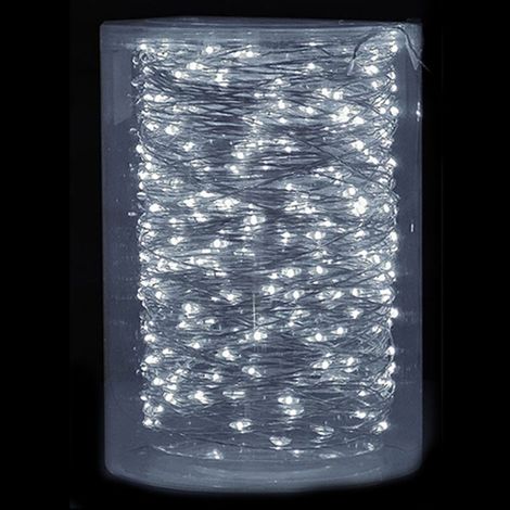 Luci natale per albero 500 micro led addobbi decorazioni esterno bianco freddo 37mt modellabile catena luminosa casa giardino (1/5)