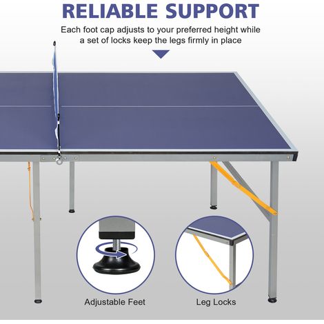Tavolo da ping pong pieghevole professionale 182 x 91 cm Blu MODENUIT (1/5)