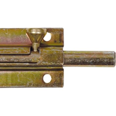 Verrou à boulon avec poignée bouton électro-galvanisé jaune boucle fixée 70 x 110 mm (1/2)