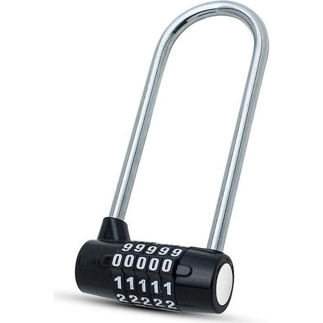 Antivol Vélo Code à 5 Chiffres - 14.8 cm avec Longue Anse - Antivol Vélo Étanche avec Code Réinitialisable - Antivol Trotinette Electrique, Portails (1/4)