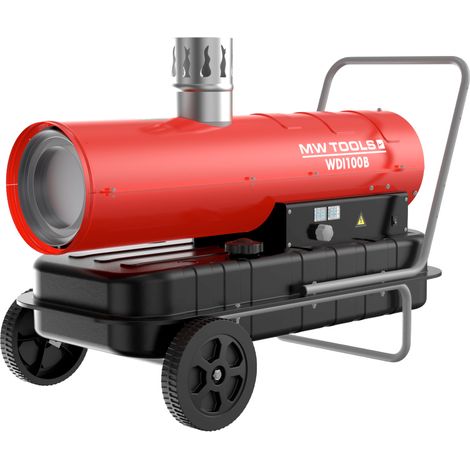 Chauffage diesel indirect 30 kW - Air chaud propre avec évacuation des fumées - Jusqu'à 1740 m³ MW Tools WDI100B (1/5)