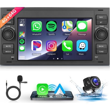 4G+64GB Android Autoradio 7 Pouces Écran Tactile avec Radio GPS WiFi Bluetooth DSP FM/RDS+Caméra (1/5)