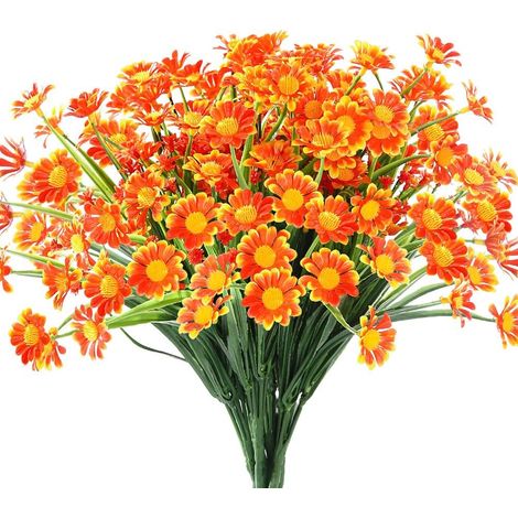 Daisy Artificielle - Fleur Synthétique pour Décoration Intérieure et Extérieure - Bouquet de 6 Pièces avec Tiges Flexibles et Feuillage Vert Dense (1/5)