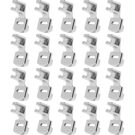 Lot de 20 pieds-de-biche, en acier inoxydable durable, adaptés aux machines à coudre domestiques.