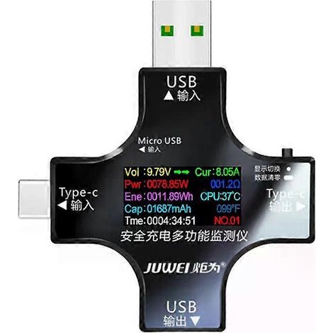 65A USB-Tester DC Typ-C PD Digitalvoltmeter Ampere Spannungsstrom Amperemeter Detektor Powerbank Ladegerät Kapazitätsmesser-JXLGV (1/4)