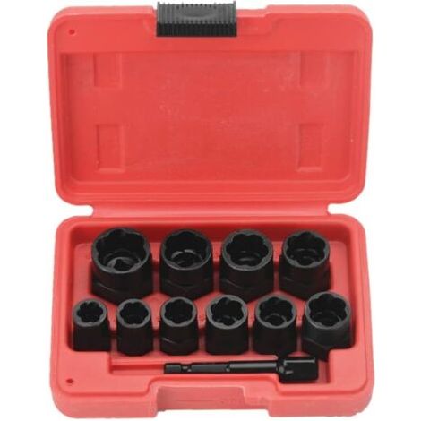 Lot de 11 outils d'extraction de vis à choc 9,5 mm avec boîte à outils (1/4)