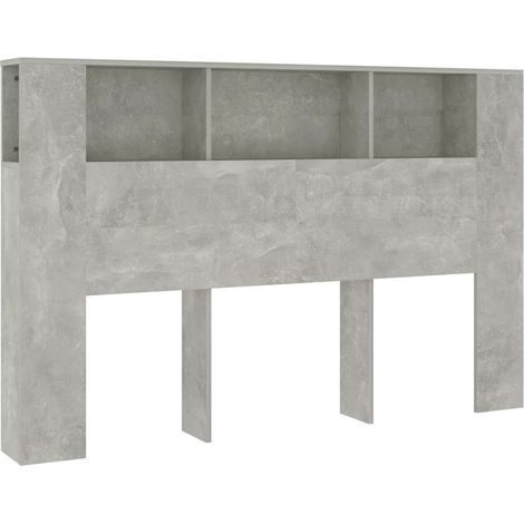 Maison Exclusive - Mueble cabecero gris hormigón 160x18,5x104,5 c (1/5)