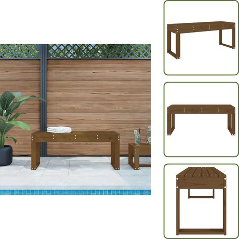 The Living Store Panca da Giardino Ambra 110x38x45 cm Legno Massello di Pino - Panca in legno