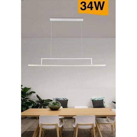 TRADE SHOP - Lampadario Led 34w A Sospensione Lineare Orizzontale Luce 3000k 6500k 4000k B66-b - -Bianco Caldo -