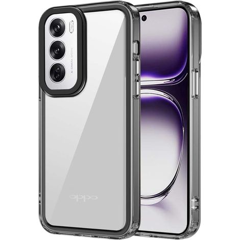 Oppo Reno 12 Fusion Hybrid-Hülle, Transparent/Schwarz