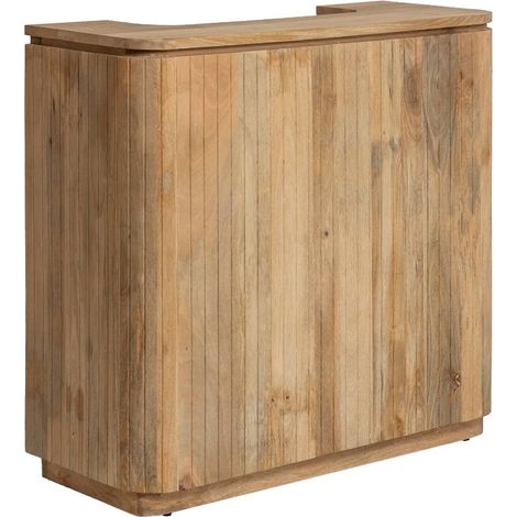 Made In Meubles – Meuble bar en bois de manguier – Dimensions H 115 x L 120 x P 50 cm – Style moderne pour intérieur minimaliste (1/5)