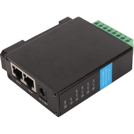 Boîtier de conversion RS485 vers RJ45 Ethernet série, double canal, montage sur rail, débit 1200 à 115200 bps, module RS232 vers RJ45 (1/5)