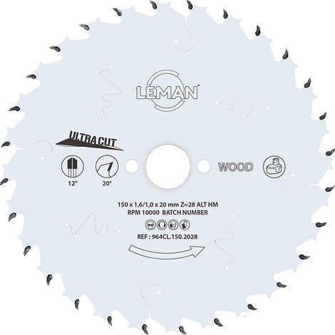 LAME CIRC HM FINE D235X30X2,2 48Z ALT POS BOIS - 964C.235.3048 - LEMAN