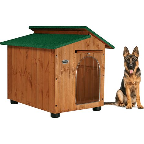 Cuccia in Legno per Cani da Esterno Tendina OMAGGIO mod. Alpi MADE IN ITALY D - Pastore 90x110xH95 Tendina OMAGGIO