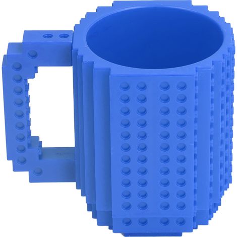 Selbstgebauter Becher aus Bausteinen, modularer Konstruktionsbecher, Kaffeebecher aus blauen Bausteinen (zufällige Blockfarben und -modelle) (1/5)